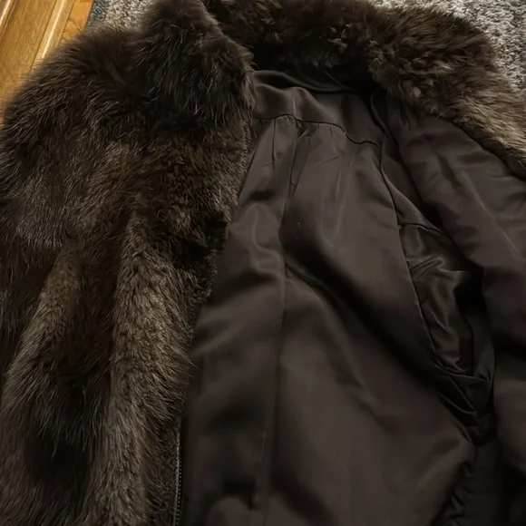 Classic Brown Teddy Fur Jacket - Women's Coat - Picture 6 of 7